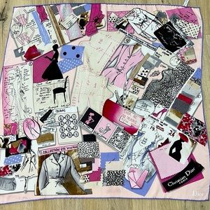 Christian Dior 100% Silk Scarf.34x34